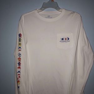 White Southern Tide Long Sleeve Shirt